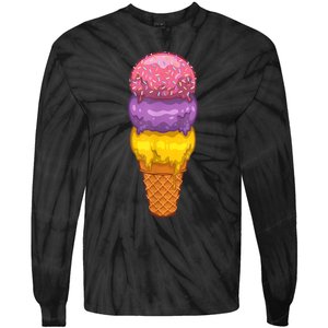 Cute Ice Cream Cone Art For Men Women Kids Ice Cream Lovers Tie-Dye Long Sleeve Shirt