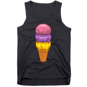 Cute Ice Cream Cone Art For Men Women Kids Ice Cream Lovers Tank Top