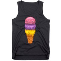 Cute Ice Cream Cone Art For Men Women Kids Ice Cream Lovers Tank Top