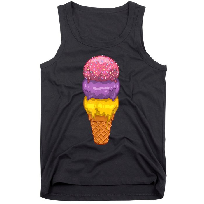 Cute Ice Cream Cone Art For Men Women Kids Ice Cream Lovers Tank Top