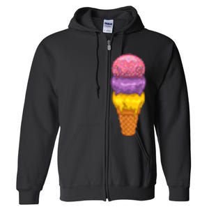 Cute Ice Cream Cone Art For Men Women Kids Ice Cream Lovers Full Zip Hoodie