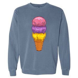 Cute Ice Cream Cone Art For Men Women Kids Ice Cream Lovers Garment-Dyed Sweatshirt