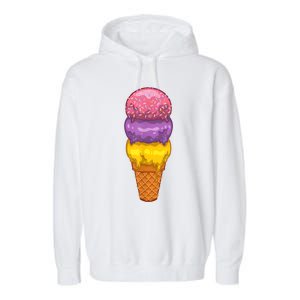 Cute Ice Cream Cone Art For Men Women Kids Ice Cream Lovers Garment-Dyed Fleece Hoodie