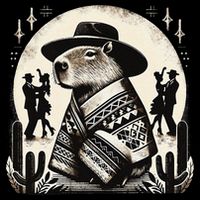 Capybara In Cowboy Hat And Poncho Dance Mexico Drawstring Bag