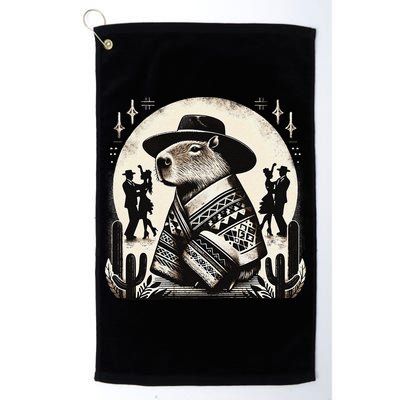 Capybara In Cowboy Hat And Poncho Dance Mexico Golf Towel