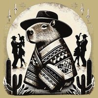 Capybara In Cowboy Hat And Poncho Dance Mexico Button