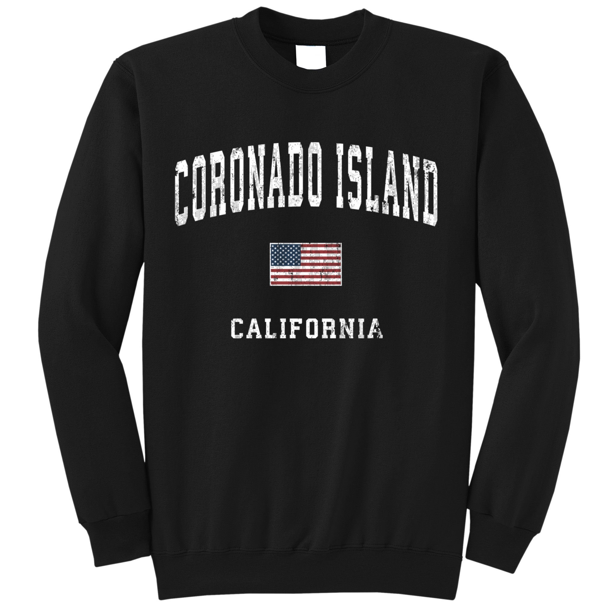 Coronado Island California Vintage American Flag Sports Sweatshirt