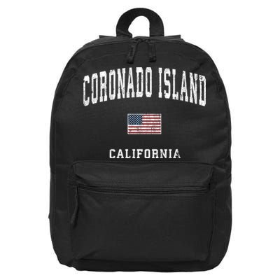 Coronado Island California Vintage American Flag Sports 16 in Basic Backpack