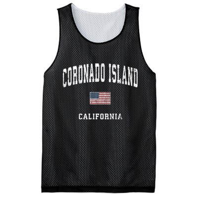 Coronado Island California Vintage American Flag Sports Mesh Reversible Basketball Jersey Tank
