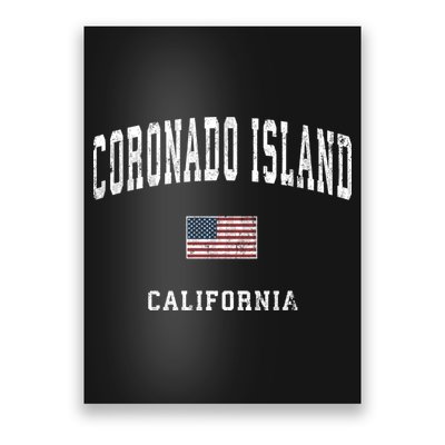 Coronado Island California Vintage American Flag Sports Poster