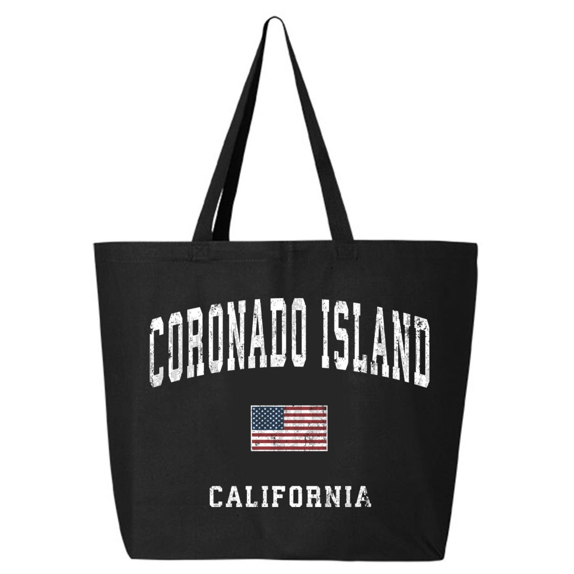 Coronado Island California Vintage American Flag Sports 25L Jumbo Tote