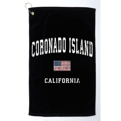 Coronado Island California Vintage American Flag Sports Golf Towel