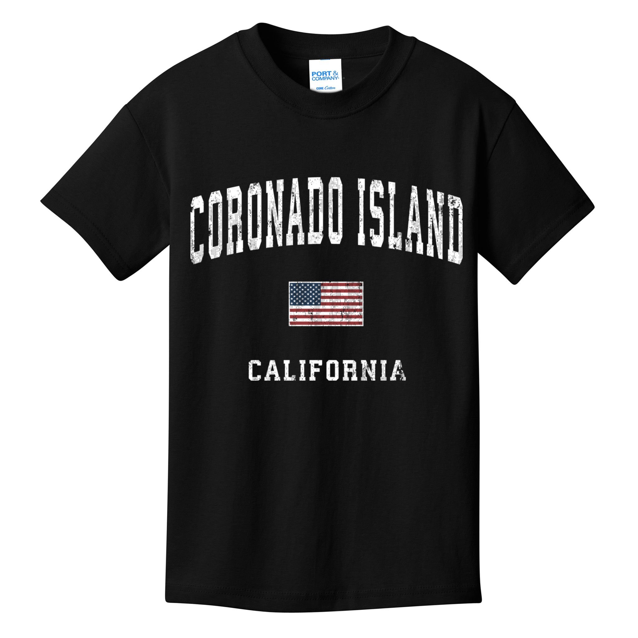 Coronado Island California Vintage American Flag Sports Kids T-Shirt