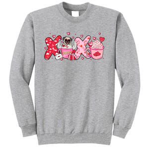 Cute Iced Coffee Pug Dogs Valentines Puppy Dog Lover Mom Dad Tall Sweatshirt