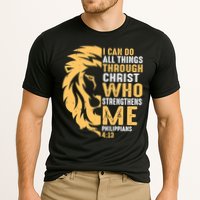 Christian I Can Do All Things Through Christ Lion Faith Performance Shirt