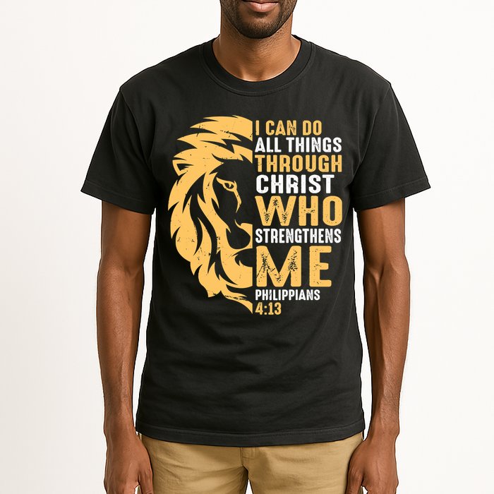 Christian I Can Do All Things Through Christ Lion Faith Tall T-Shirt