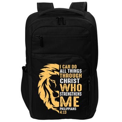 Christian I Can Do All Things Through Christ Lion Faith Impact Tech Backpack