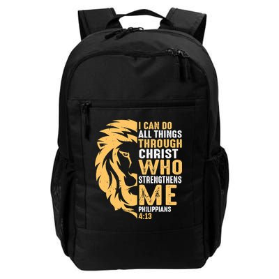Christian I Can Do All Things Through Christ Lion Faith Backpack