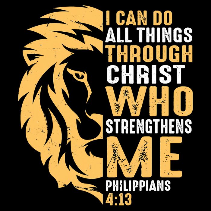 Christian I Can Do All Things Through Christ Lion Faith 16 in Basic Backpack
