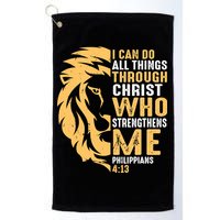 Christian I Can Do All Things Through Christ Lion Faith Golf Towel
