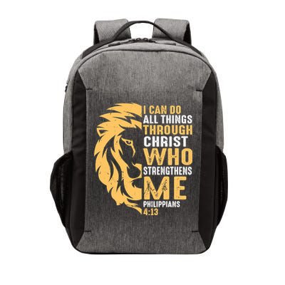 Christian I Can Do All Things Through Christ Lion Faith Vector Backpack