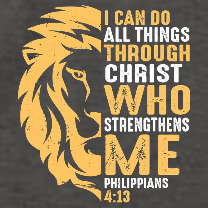 Christian I Can Do All Things Through Christ Lion Faith Vector Backpack