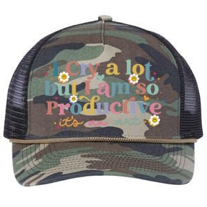 Crying I Cry A Lot But Im So Productive ItS An Art Meaningful Gift Retro Rope Trucker Hat Cap