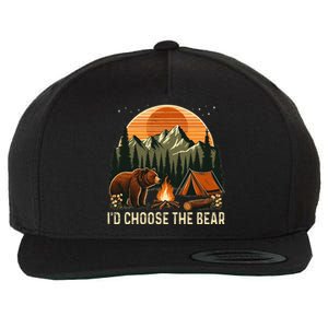 Camping ID Choose The Bear Wool Snapback Cap