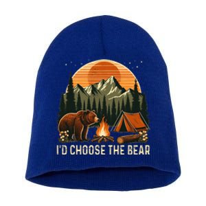 Camping ID Choose The Bear Short Acrylic Beanie