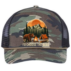 Camping ID Choose The Bear Retro Rope Trucker Hat Cap