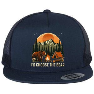 Camping ID Choose The Bear Flat Bill Trucker Hat