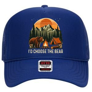 Camping ID Choose The Bear High Crown Mesh Back Trucker Hat