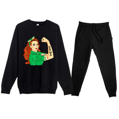 Costume Ireland Culture Unbreakable Shamrock Irish Flag Gift Premium Crewneck Sweatsuit Set