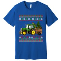 Christmas Is Coming Farmers Santa Claus Reindeer Tractor Gift Premium T-Shirt