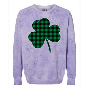 Checkered Irish Clover Leaf Colorblast Crewneck Sweatshirt