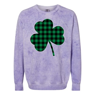 Checkered Irish Clover Leaf Colorblast Crewneck Sweatshirt