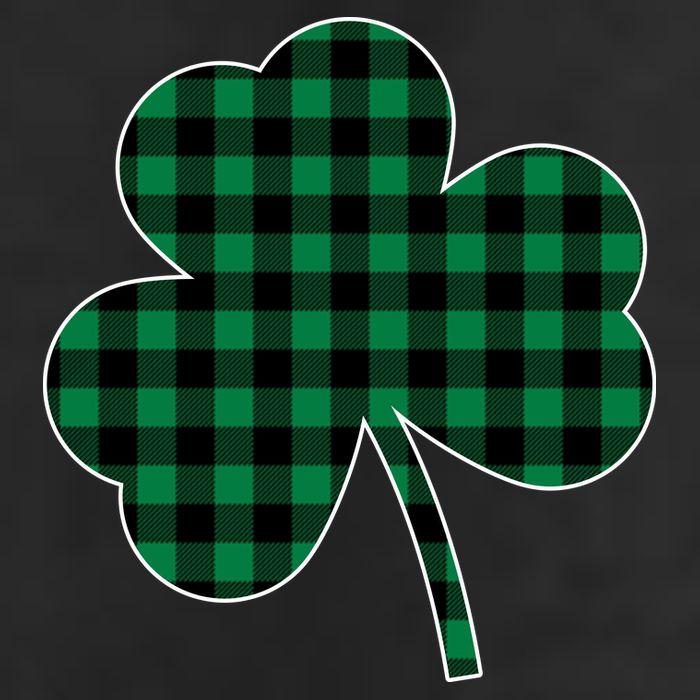 Checkered Irish Clover Leaf 7 Panel Mesh Trucker Snapback Hat