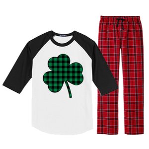 Checkered Irish Clover Leaf Raglan Sleeve Pajama Set