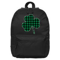 Checkered Irish Clover Leaf 16 in Basic Backpack