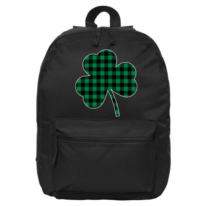 Checkered Irish Clover Leaf 16 in Basic Backpack