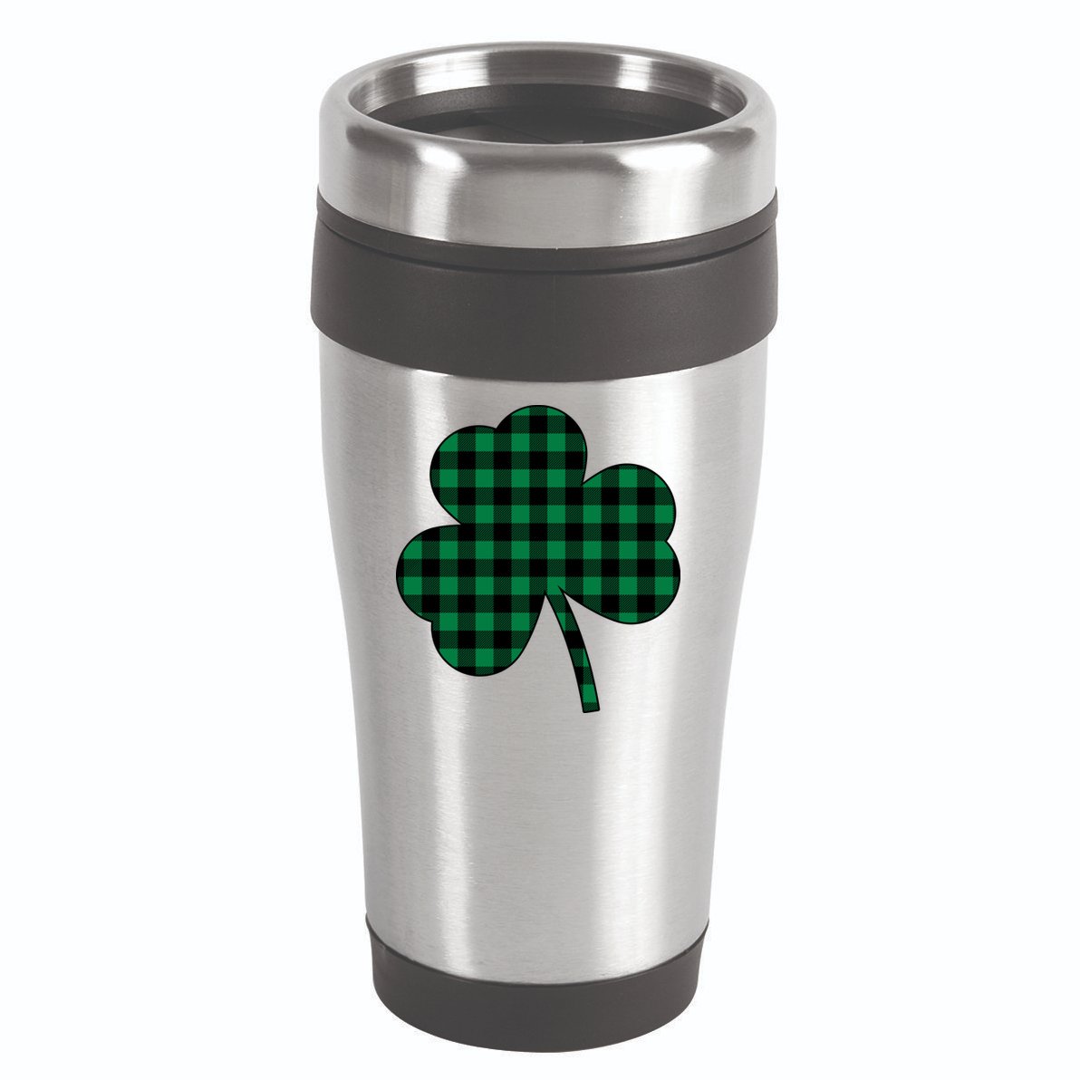 Checkered Irish Clover Leaf 16oz Travel Tumbler