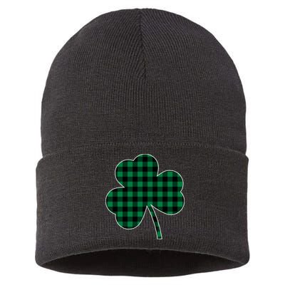 Checkered Irish Clover Leaf Sustainable Knit Beanie