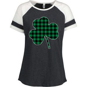 Checkered Irish Clover Leaf Enza Ladies Jersey Colorblock Tee