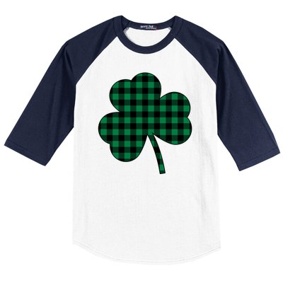 Checkered Irish Clover Leaf Baseball Sleeve Shirt