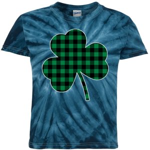 Checkered Irish Clover Leaf Kids Tie-Dye T-Shirt