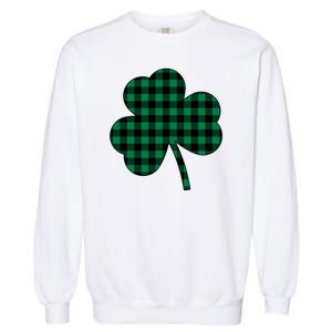 Checkered Irish Clover Leaf Garment-Dyed Sweatshirt