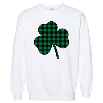 Checkered Irish Clover Leaf Garment-Dyed Sweatshirt