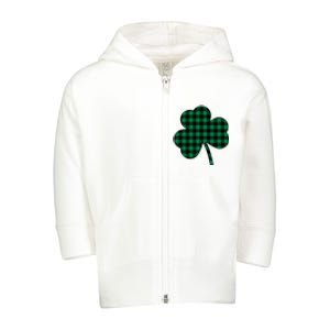 Checkered Irish Clover Leaf Toddler Zip Fleece Hoodie