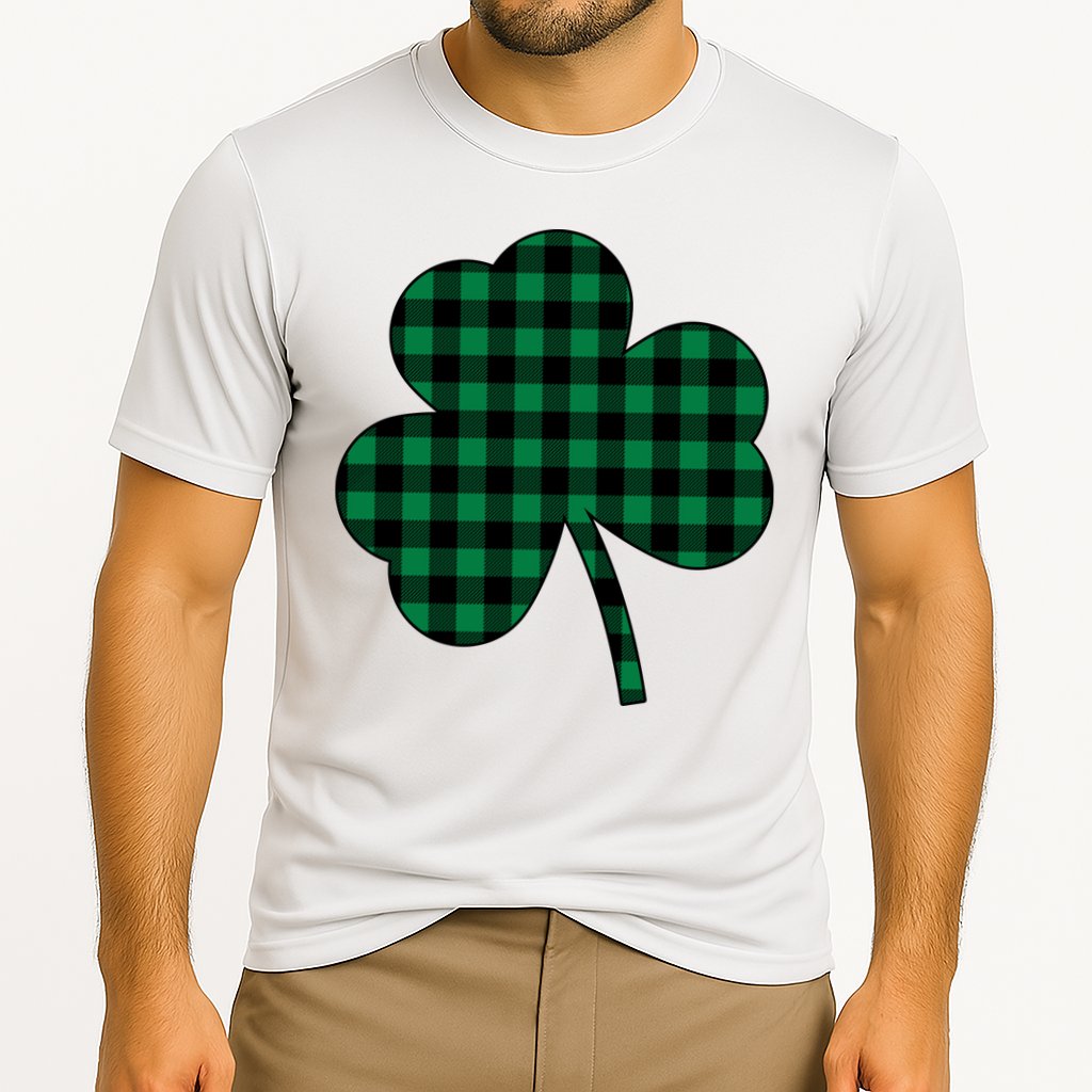 Checkered Irish Clover Leaf Performance Shirt