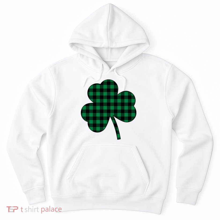 Checkered Irish Clover Leaf Hoodie